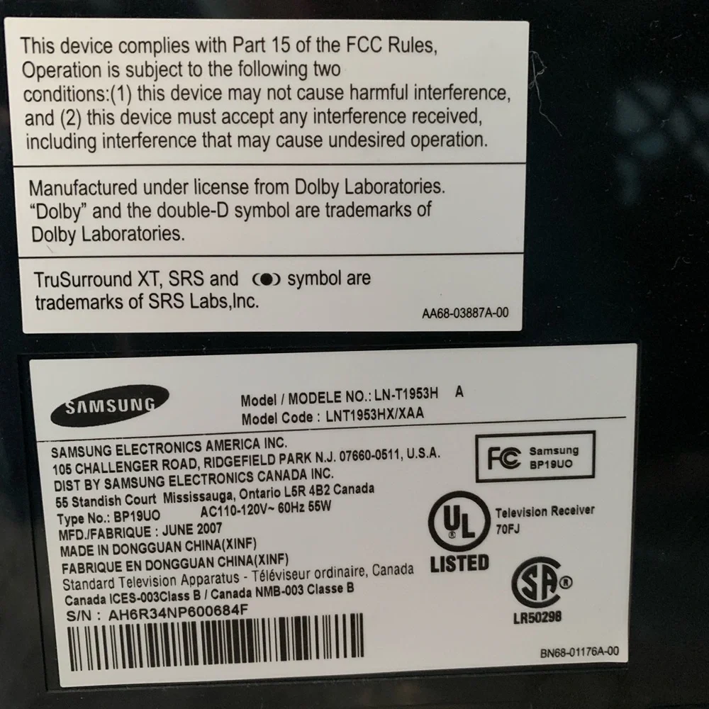 Samsung Black LED TV
